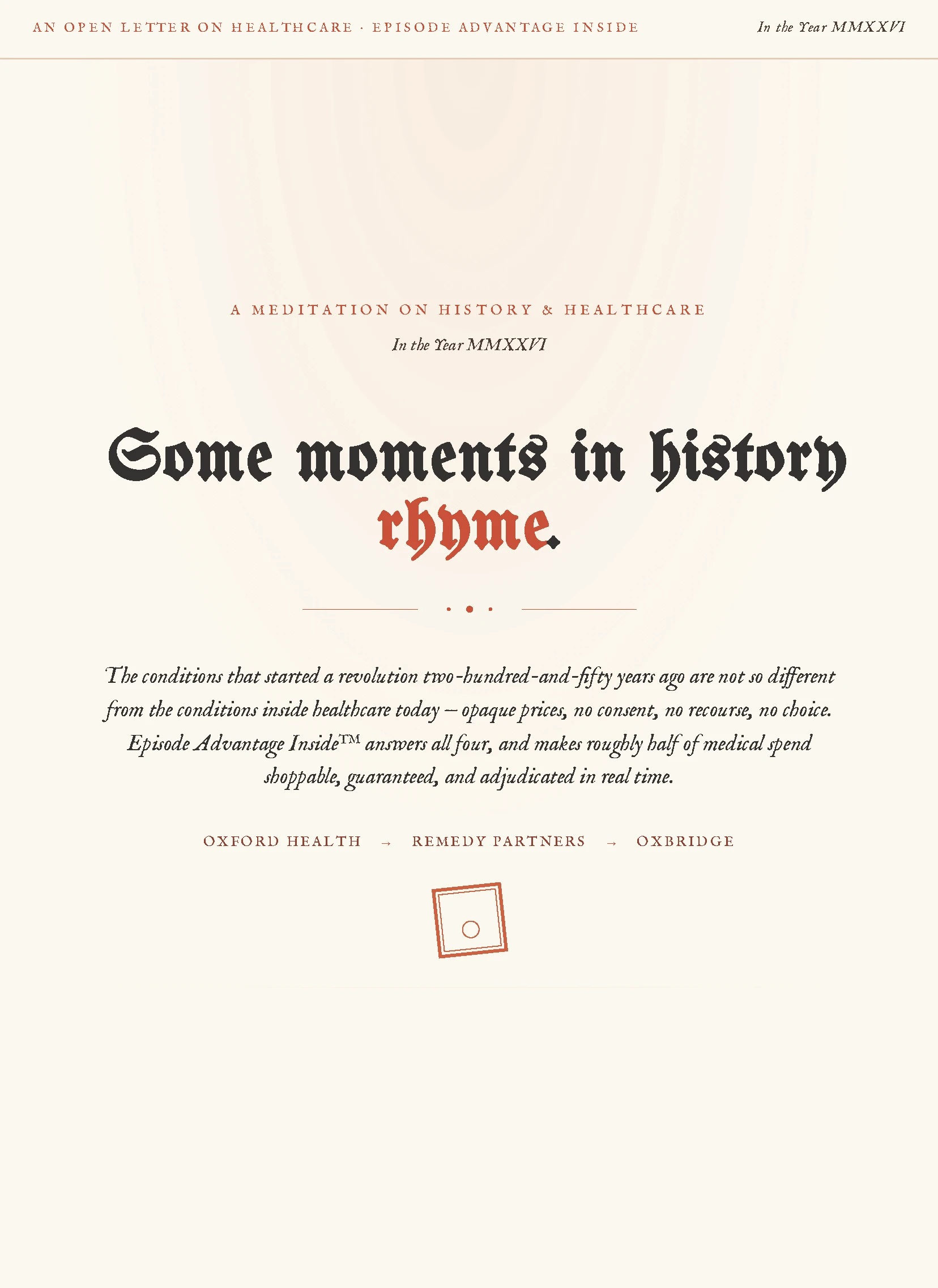 A Meditation On History & Healthcare